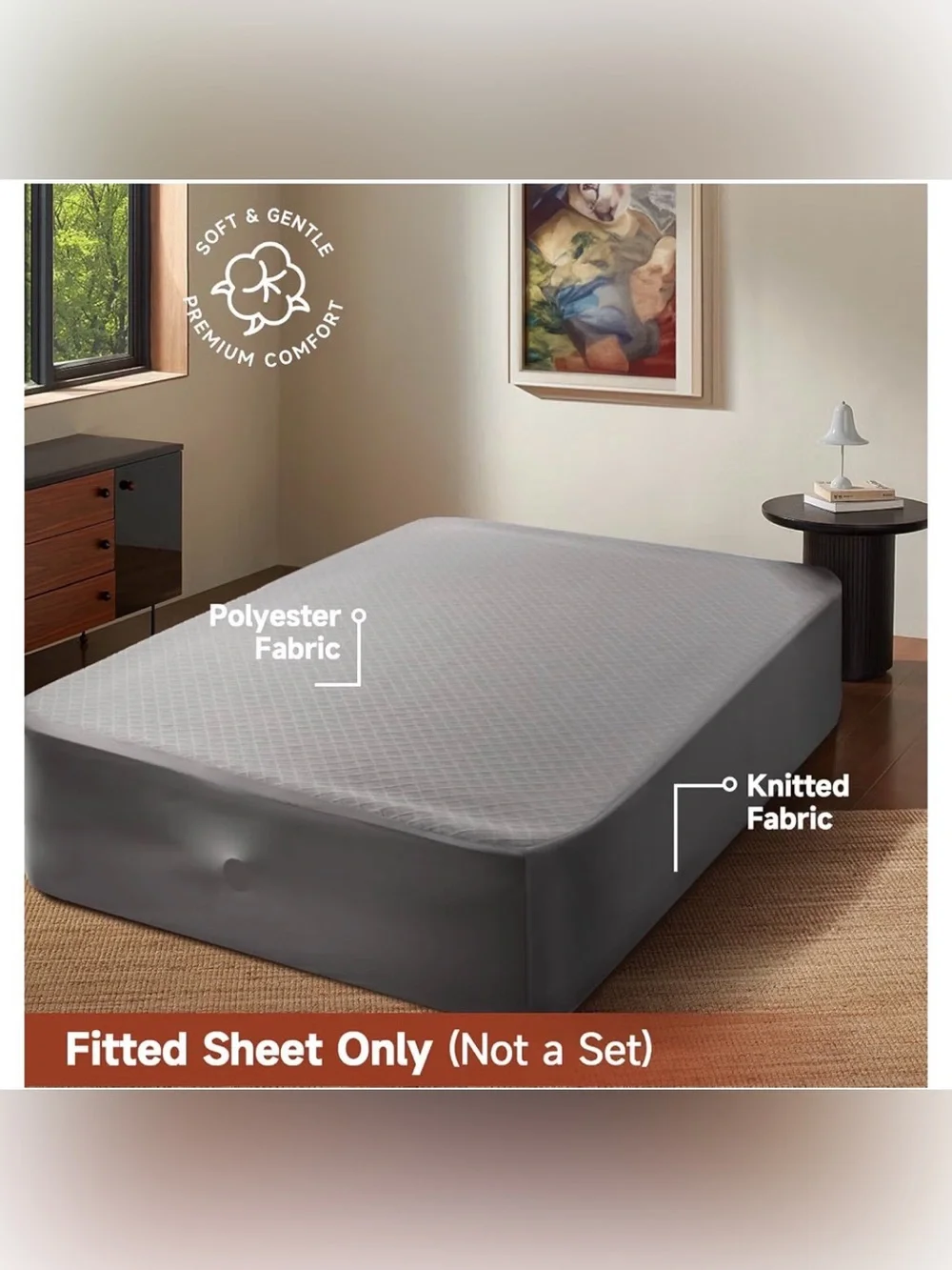 Cherimor Queen Fitted Sheet only for Air Mattress with Deep Snug Pocket Fit